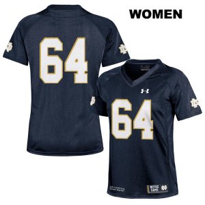 Notre Dame Fighting Irish Women's Max Siegel #64 Navy Under Armour No Name Authentic Stitched College NCAA Football Jersey SLE2099KY